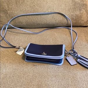 Coach Navy and Chambray Leather Shoulder Purse